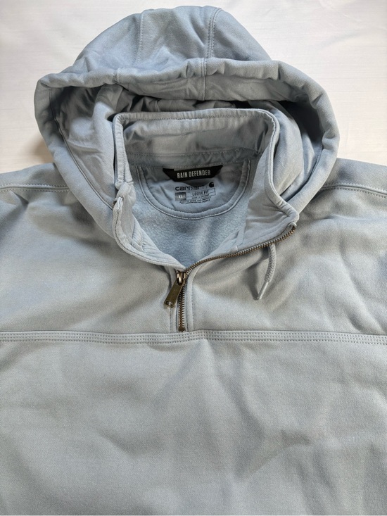 Carhartt Other - Carhartt Rain Defender Mens XL Loose Fit Quarter Zip Anorak Hoodie Light Blue